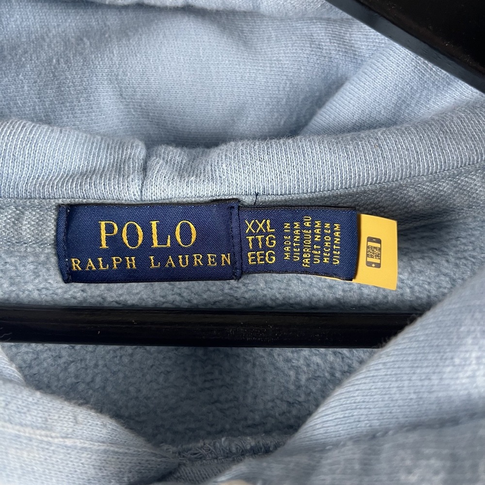 Polo Ralph Lauren Women's Blue Polo Bear Fleece Hoodie XXL -Flaws - Picture 3 of 8